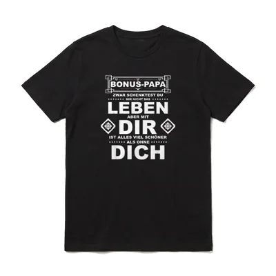 Bestes Bonus Papa Stiefvater T-Shirt – Klassisches T-Shirt in Schwarz