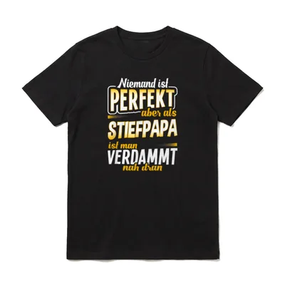 Stiefpapa Stiefvater Familie Vater Spruch T-Shirt – Klassisches T-Shirt in Schwarz