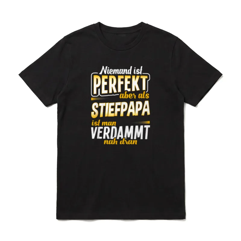 Stiefpapa Stiefvater Familie Vater Spruch T-Shirt – Klassisches T-Shirt in Schwarz