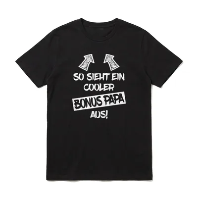 Cooler Bonus Papa Lustiger T-Shirt – Klassisches T-Shirt in Schwarz