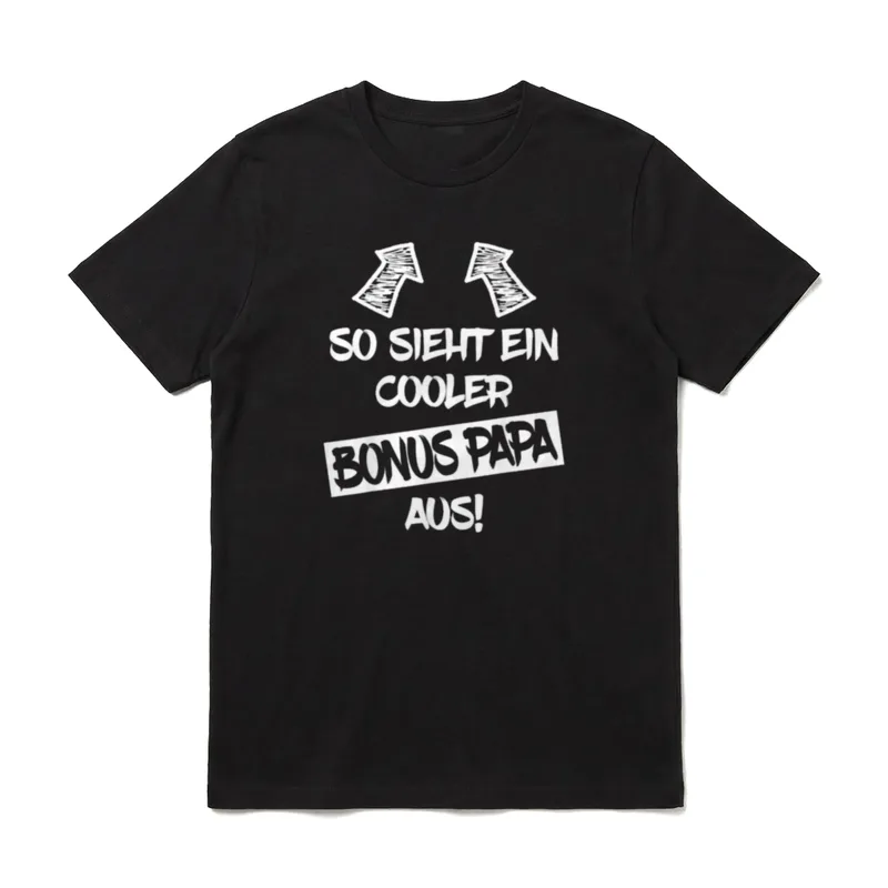 Cooler Bonus Papa Lustiger T-Shirt – Klassisches T-Shirt in Schwarz