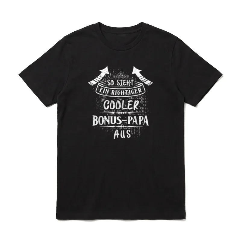 Bonus Papa Bonuspapa Bonus Bonus-Papa & Stiefpapa T-Shirt – Klassisches T-Shirt in Schwarz