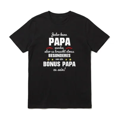 Bonus Papa Stiefvater Vater T-Shirt – Klassisches T-Shirt in Schwarz