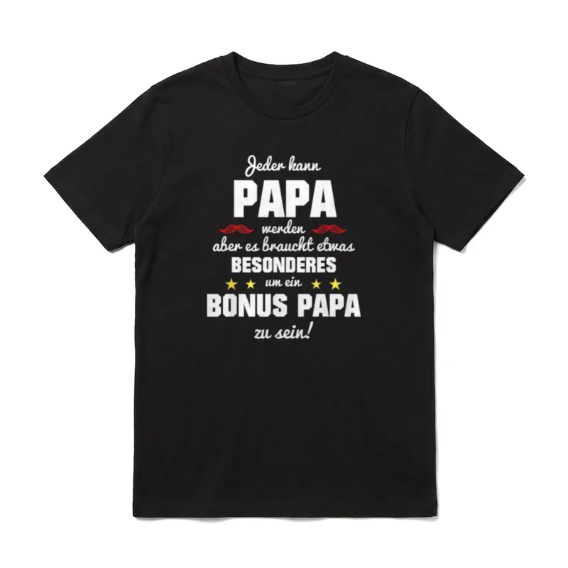Bonus Papa Stiefvater Vater T-Shirt – Klassisches T-Shirt in Schwarz