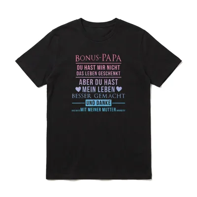 Bonus Papa Stiefvater Leben T-Shirt – Klassisches T-Shirt in Schwarz