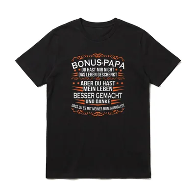Bonus Papa Bester Stiefpapa T-Shirt – Klassisches T-Shirt in Schwarz