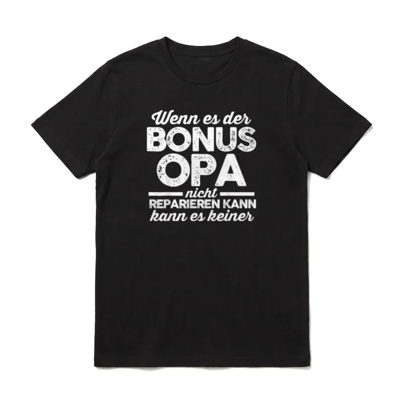 Opa reparieren Bonus Opa T-Shirt – Klassisches T-Shirt in Schwarz