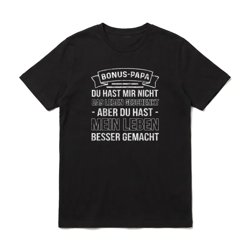 Bonus Papa Stiefvater Vater Vatertag T-Shirt – Klassisches T-Shirt in Schwarz