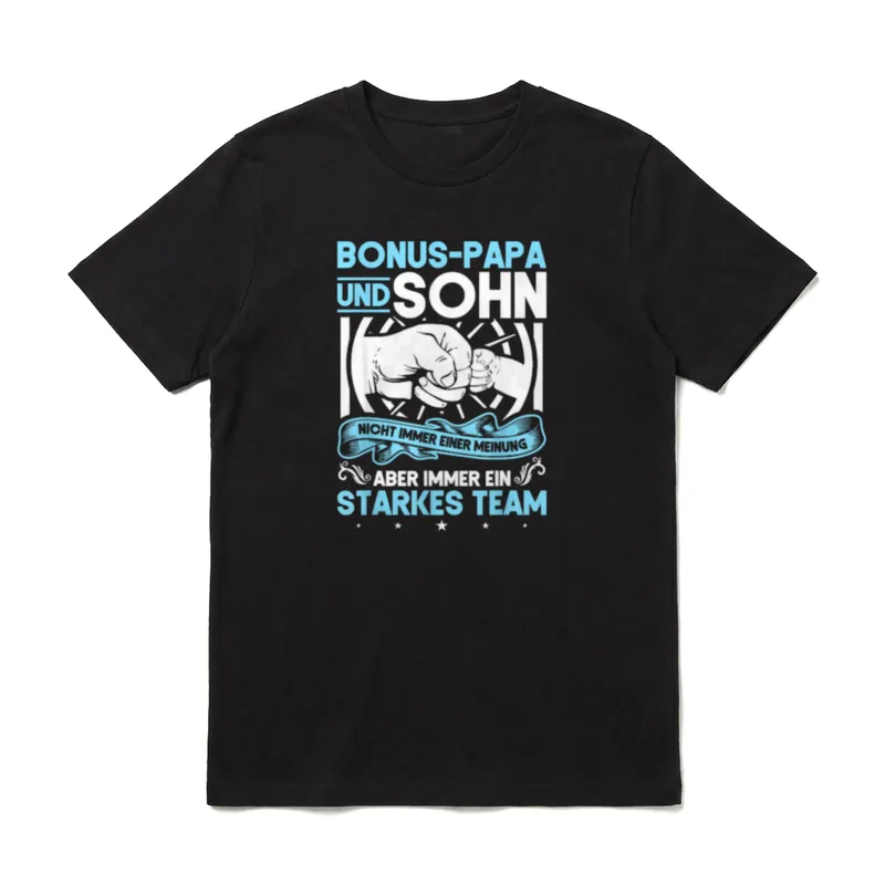 Bonus-Papa Und Sohn Partnerlook T-Shirt – Klassisches T-Shirt in Schwarz