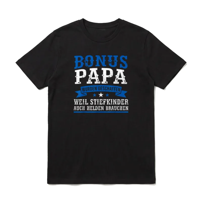 Bonus Papa Stiefkinder Stiefvater T-Shirt – Klassisches T-Shirt in Schwarz
