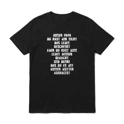 Bonus Papa Danke T-Shirt – Schriftzug über Bonus-Papa, der das Leben besser gemacht hat – Klassisches T-Shirt in Schwarz