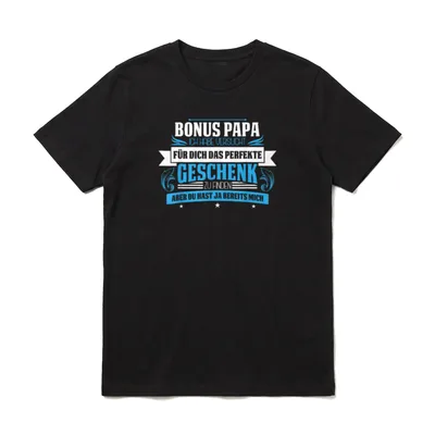 Bonus Papa Stiefvater Spruch Bonus-Papa & Stiefpapa T-Shirt – Klassisches T-Shirt in Schwarz
