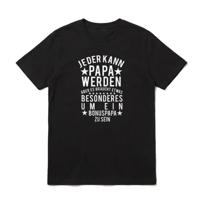Bonuspapa Stiefvater T-Shirt – Klassisches T-Shirt in Schwarz