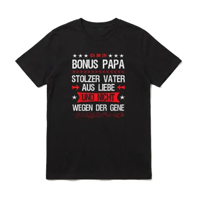 Lustiges Papa Bonus Stiefvater T-Shirt – Klassisches T-Shirt in Schwarz