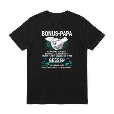 Vatertag Bonus Papa Bonus-Papa & Stiefpapa T-Shirt – Klassisches T-Shirt in Schwarz