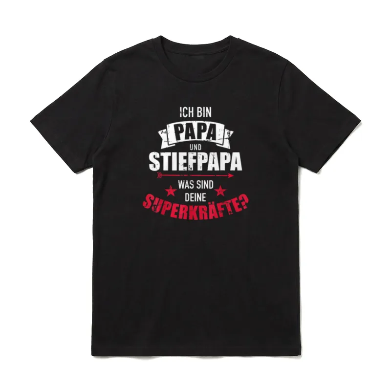 Ich bin Papa und Stiefpapa T-Shirt – Klassisches T-Shirt in Schwarz