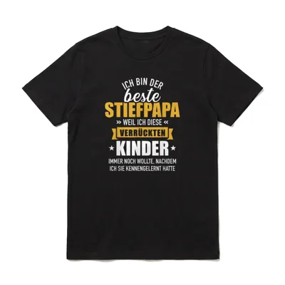 Bester Stiefpapa verrückte lustiger T-Shirt – Klassisches T-Shirt in Schwarz