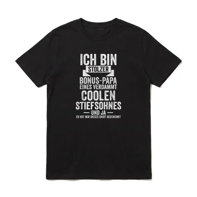 Bonus Papa Stiefsohn Stiefvater T-Shirt – Klassisches T-Shirt in Schwarz