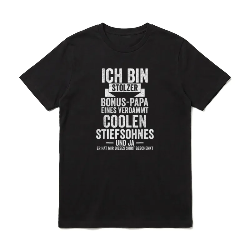 Bonus Papa Stiefsohn Stiefvater T-Shirt – Klassisches T-Shirt in Schwarz