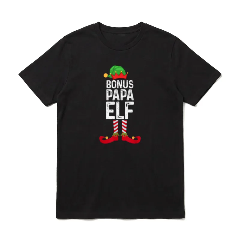 Bonus Papa Elf Weihnachten T-Shirt – Klassisches T-Shirt in Schwarz
