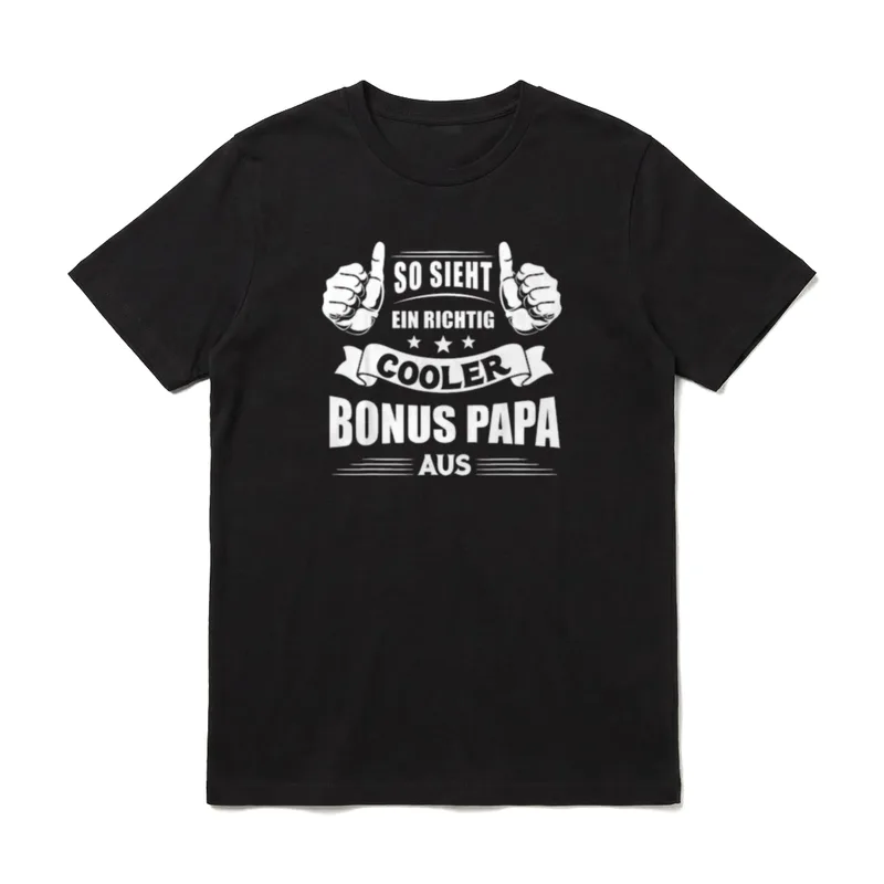 Bonus Papa Sprüche Stiefvater Stiefpapa T-Shirt – Klassisches T-Shirt in Schwarz