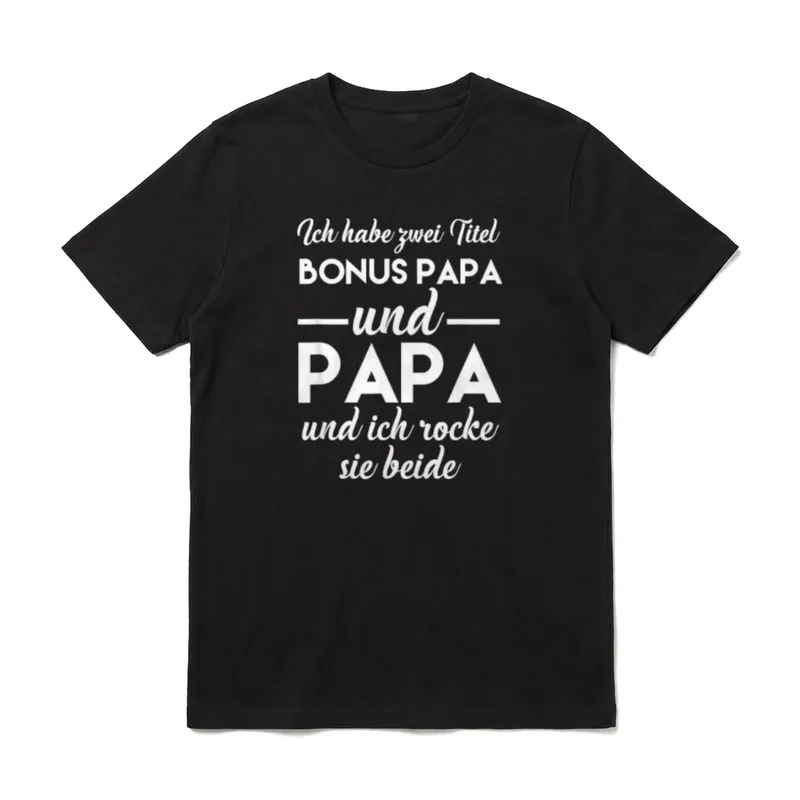 Vater Bonus Papatag Herrentag Stiefpapa T-Shirt – Klassisches T-Shirt in Schwarz