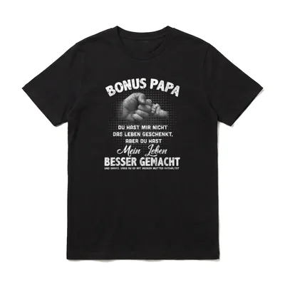 Bonus Papa Beste Stiefvater Leben T-Shirt – Klassisches T-Shirt in Schwarz