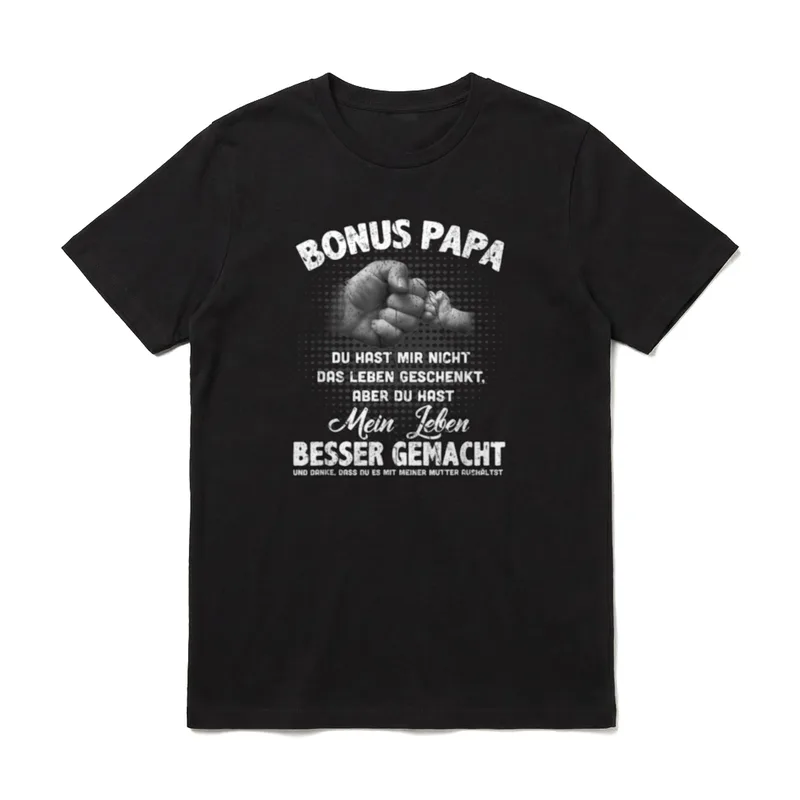 Bonus Papa Beste Stiefvater Leben T-Shirt – Klassisches T-Shirt in Schwarz