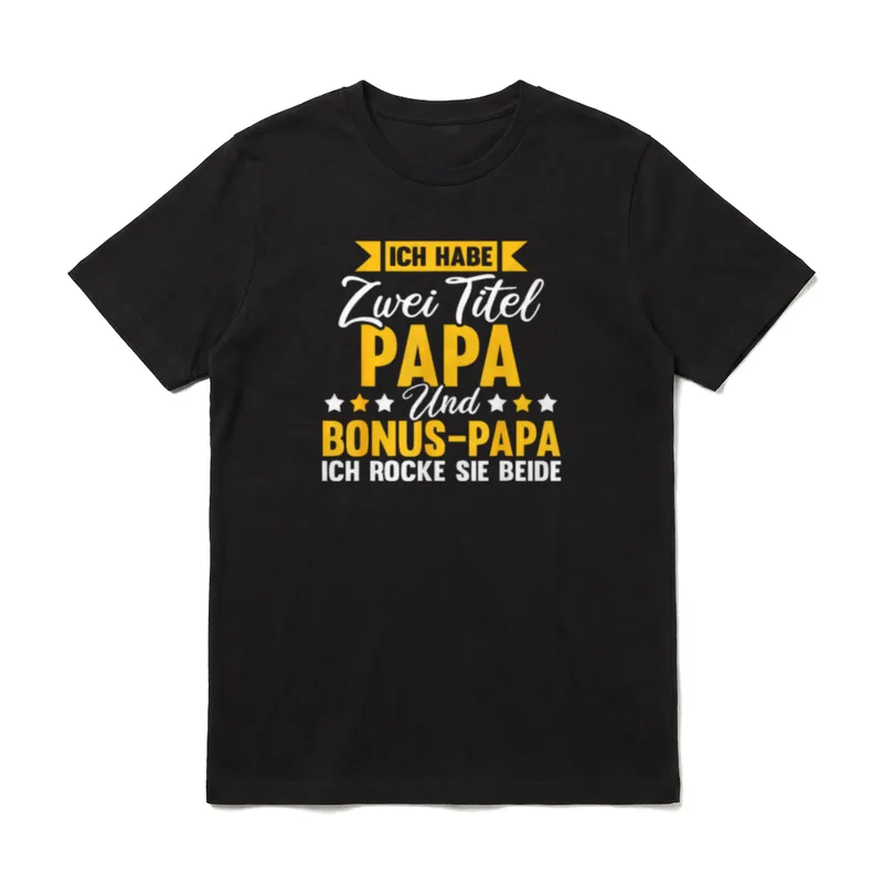 Lustig Bester Bonus Papa T-Shirt – Klassisches T-Shirt in Schwarz
