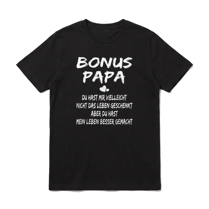 Bonus Papa Du Hast T-Shirt – Klassisches T-Shirt in Schwarz