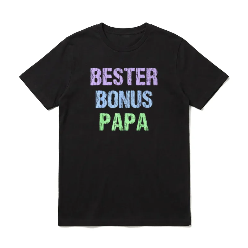 Bester Bonus Papa Stiefvater T-Shirt – Klassisches T-Shirt in Schwarz
