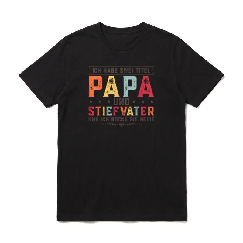 ich habe 2 Titel Bonus-Papa T-Shirt – Klassisches T-Shirt in Schwarz