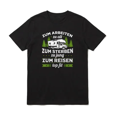 T-Shirt Camping lustig – Klassisches T-Shirt in Schwarz