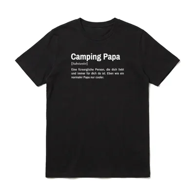 Camping Papa Definition Campingplatz T-Shirt – Klassisches T-Shirt in Schwarz