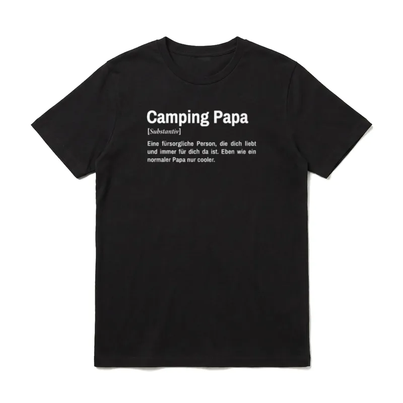 Camping Papa Definition Campingplatz T-Shirt – Klassisches T-Shirt in Schwarz