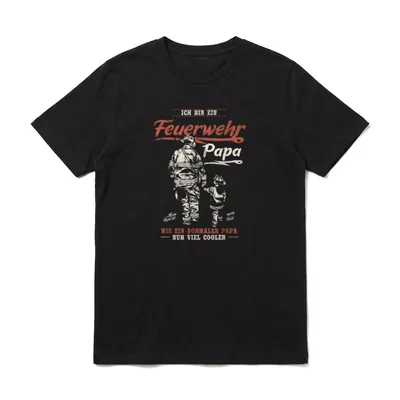 T-Shirt Feuerwehr Papa – Klassisches T-Shirt in Schwarz