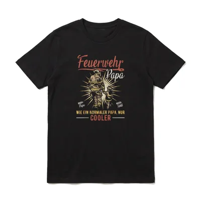 Feuerwehrpapa wie EIN normaler T-Shirt – Klassisches T-Shirt in Schwarz
