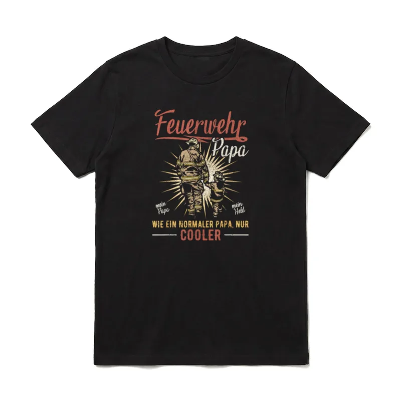 Feuerwehrpapa wie EIN normaler T-Shirt – Klassisches T-Shirt in Schwarz