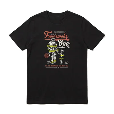 T-Shirt mit Feuerwehr Motiv – Klassisches T-Shirt in Schwarz
