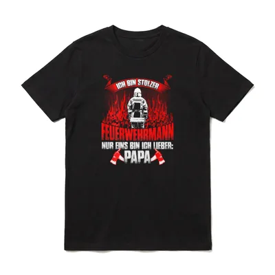 Feuerwehrmann Papa Feuerwehr Männer T-Shirt – Klassisches T-Shirt in Schwarz