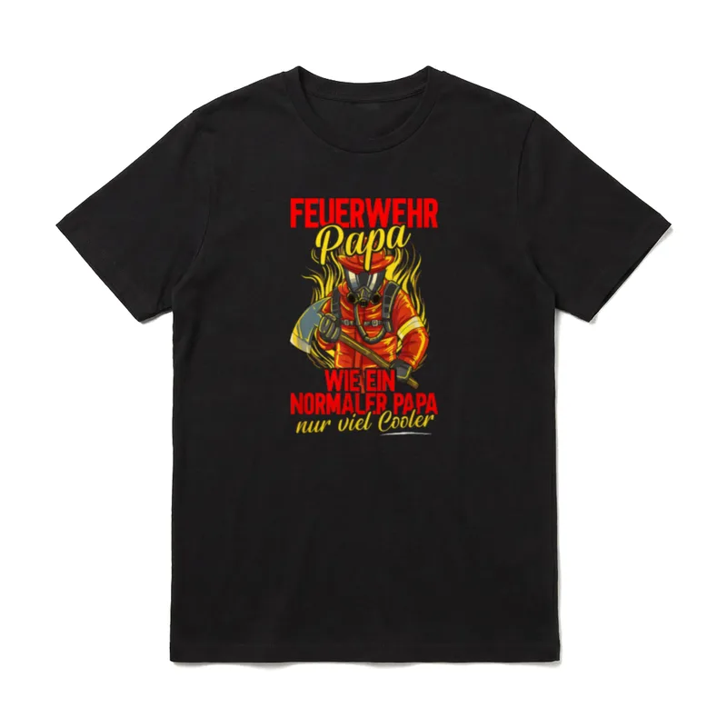 Feuerwehr Papa Feuerwehrmann Uniform T-Shirt – Klassisches T-Shirt in Schwarz