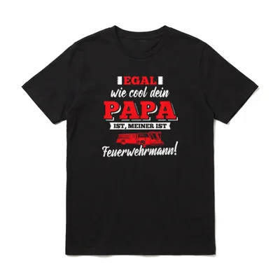 Mein Papa ist Feuerwehrmann T-Shirt – Klassisches T-Shirt in Schwarz
