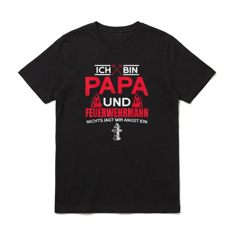 Ich Bin Papa Und Feuerwehrmann T-Shirt – Klassisches T-Shirt in Schwarz