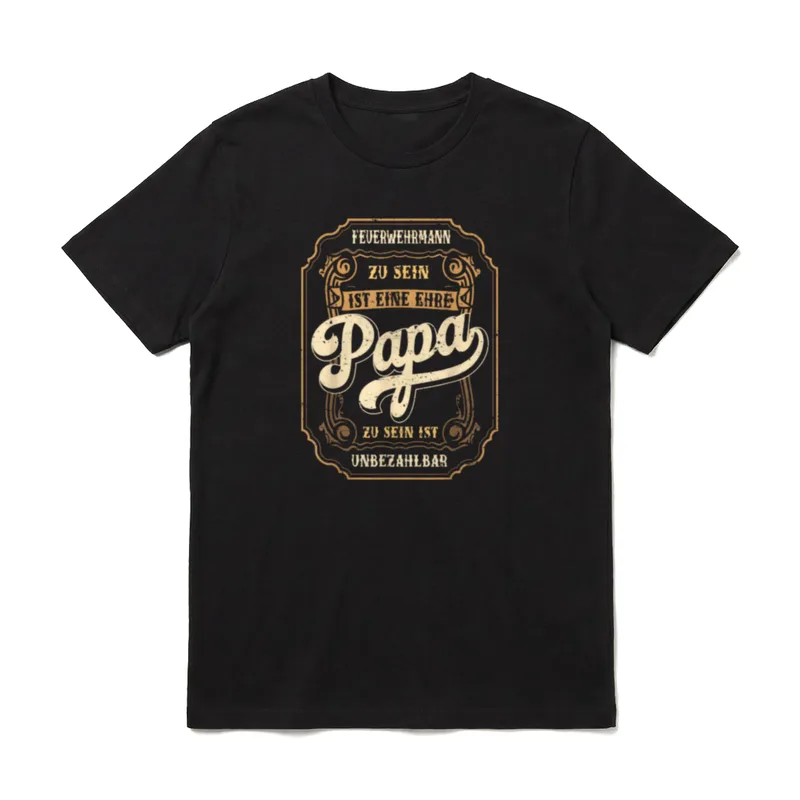 Feuerwehrmann Papa Ehre Vatertag T-Shirt – Klassisches T-Shirt in Schwarz