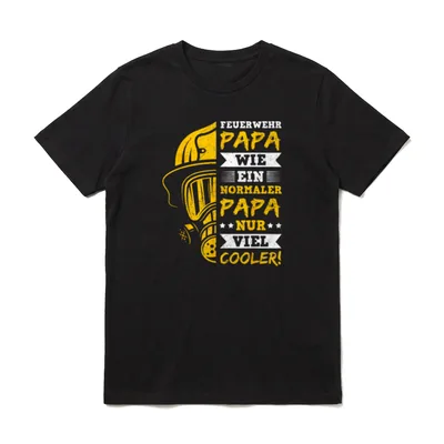 Feuerwehr Papa Wie Ein Normaler T-Shirt – Klassisches T-Shirt in Schwarz