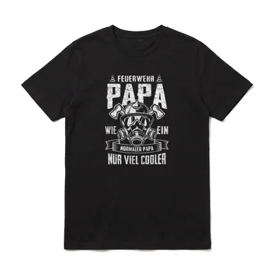 Feuerwehr Papa Lustiges Vater T-Shirt – Klassisches T-Shirt in Schwarz