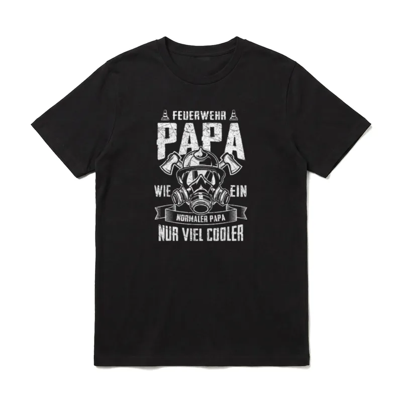Feuerwehr Papa Lustiges Vater T-Shirt – Klassisches T-Shirt in Schwarz
