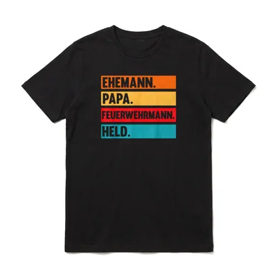 Feuerwehrmann Vater Papa Feuerwehr T-Shirt – Klassisches T-Shirt in Schwarz