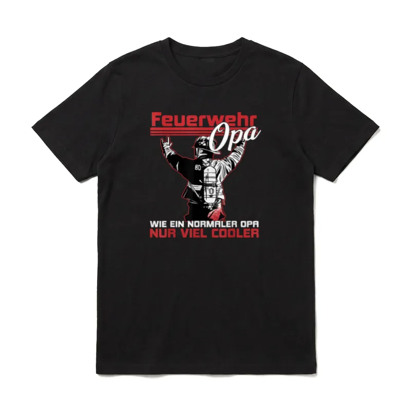 Opa Cooler Feuerwehr Hauptmann T-Shirt – Klassisches T-Shirt in Schwarz