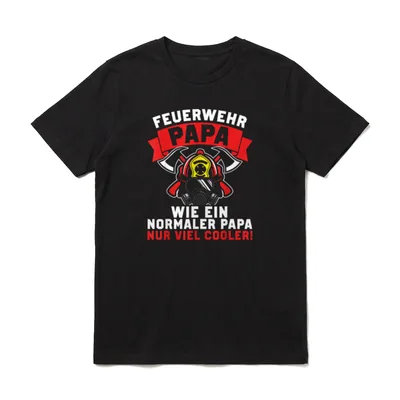 Feuerwehr Papa Normaler Nur T-Shirt – Klassisches T-Shirt in Schwarz